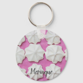 Meringues auf rosa Papiergeschenk Schlüsselanhänger