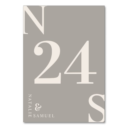 Merino Minimalistisch & elegant Einfache kühne Ini Tischnummer (Rückseite)