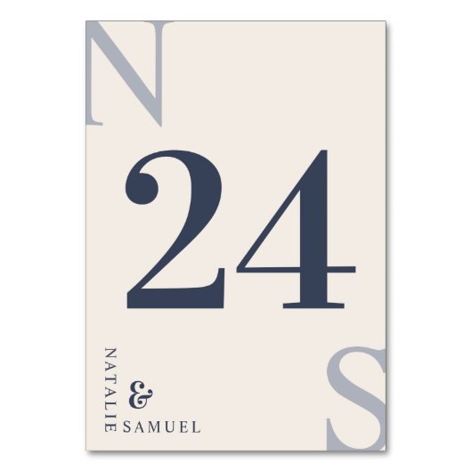 Merino Minimalistisch & elegant Einfache kühne Ini Tischnummer (Vorderseite)