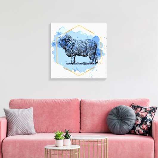Merino Ram Leinwanddruck (Insitu (Wohnzimmer))