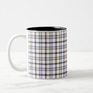 Merino Weiß und Blau Zodiac Karo Zweifarbige Tasse