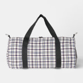 Merino White and Blue Zodiac Plaid Duffle Bag (Vorderseite)