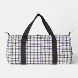 Merino White and Blue Zodiac Plaid Duffle Bag