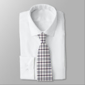 Merino White and Blue Zodiac Plaid Neck Tie Krawatte (Gebunden)