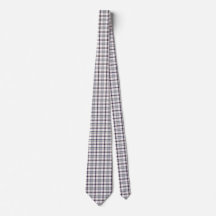 Merino White and Blue Zodiac Plaid Neck Tie