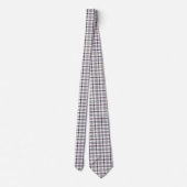 Merino White and Blue Zodiac Plaid Neck Tie Krawatte (Rückseite)