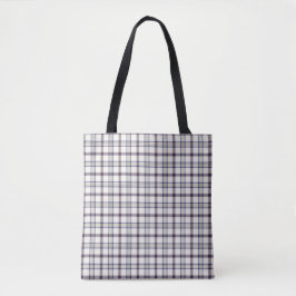 Merino White and Blue Zodiac Plaid Tasche