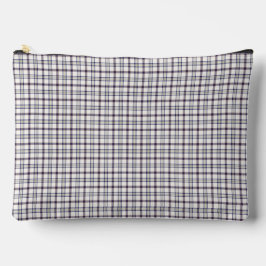 Merino White and Blue Zodiac Plaid Zubehörtasche