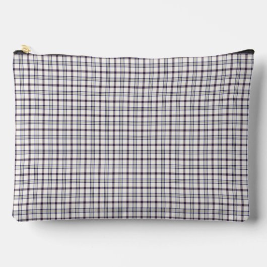 Merino White and Blue Zodiac Plaid Zubehörtasche (Vorderseite)