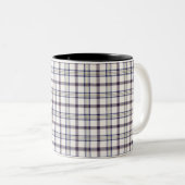 Merino White and Blue Zodiac Plaid Zweifarbige Tasse (VorderseiteRechts)