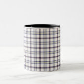 Merino White and Blue Zodiac Plaid Zweifarbige Tasse (Mittel)