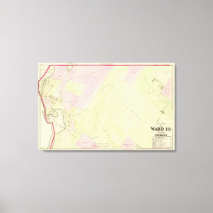 Merinoteich-und Manton Teich-Atlas-Karte Leinwanddruck