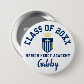 Merion Mercy Academy Button Logo Custom (Vorne & Hinten)