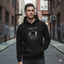 Merit-Totenkopf-Herz-Grunge-Grafik-Hoodie