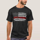 Meritocracy USA Flag 4. Juli Patriotic T-Shirt (Vorderseite)