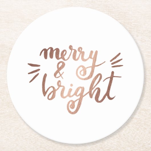 Merk und hell - Kupfer Runder Pappuntersetzer (Vorderseite)