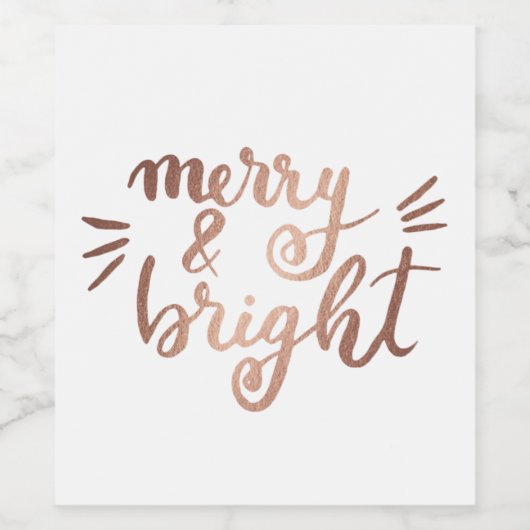 Merk und hell - Kupfer Weinetikett (Einzelnes Label)