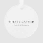 Merk und Verheiratet | Neugeborene Weihnachten Ornament (Rückseite)