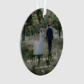 Merk und Verheiratet | Newleweds Weihnachts-Foto Ornament (Vorderseite)