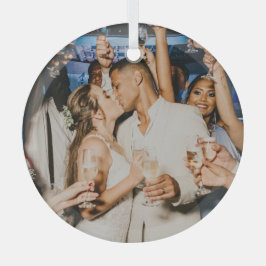Merk und Verheiratet | Newleweds Weihnachts-Foto Ornament Aus Glas