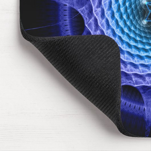 Merkaba gewundenes Mandala-Blau Mousepad (Ecke)