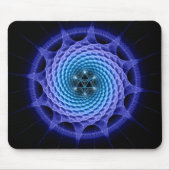 Merkaba gewundenes Mandala-Blau Mousepad (Vorne)