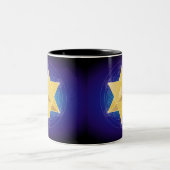 Merkaba mit Blume des Lebens Zweifarbige Tasse (Mittel)