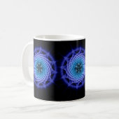 Merkaba Spiral Mandala Blue ( Fraktal Geometry) Kaffeetasse (Vorderseite Links)