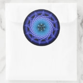 Merkaba Spiral Mandala Blue ( Fraktal Geometry ) Runder Aufkleber (Tasche)