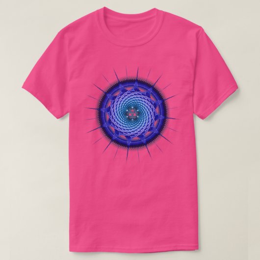 Merkaba Spiral Mandala Blue Fraktal Geometry T-Shirt (Design vorne)