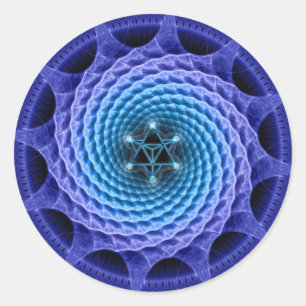 Merkaba Spiral Mandala Blue Fraktal Sticker