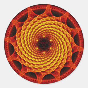 Merkaba Spiral Mandala Rotes Fraktal Sticker