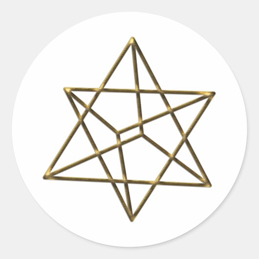 Merkaba - Stern Tetraeder - Metatrons Würfel Runder Aufkleber (Vorderseite)