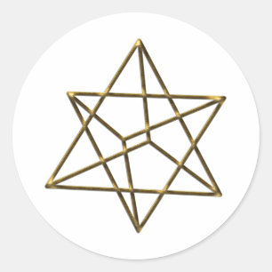 Merkaba - Stern Tetraeder - Metatrons Würfel Runder Aufkleber
