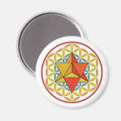 Merkaba und Blume des Lebens Magnet (Vorderseite/Rückseite)