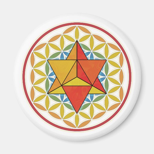 Merkaba und Blume des Lebens Magnet (Vorne)