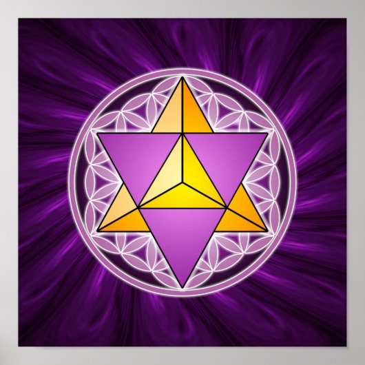 Merkaba und Blume des Lebens Poster (Vorne)