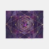 Merkabah in Blume des Lebens - Heilige Geometrie Fleecedecke (Vorderseite (Horizontal))