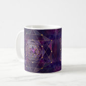 Merkabah in Blume des Lebens - Heilige Geometrie Kaffeetasse (Vorderseite Links)
