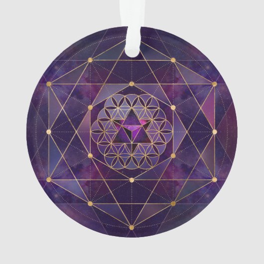 Merkabah in Blume des Lebens - Heilige Geometrie Ornament (Rückseite)