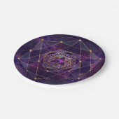 Merkabah in Blume des Lebens - Heilige Geometrie Pappteller (Schrägansicht)