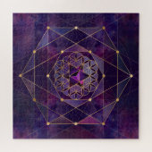 Merkabah in Blume des Lebens - Heilige Geometrie Puzzle (Horizontal)