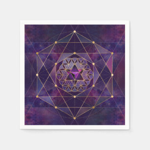 Merkabah in Blume des Lebens - Heilige Geometrie Serviette