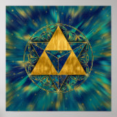 Merkabah in der Blume des Lebens Poster (Vorne)