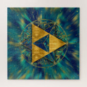 Merkabah in der Blume des Lebens Puzzle (Horizontal)