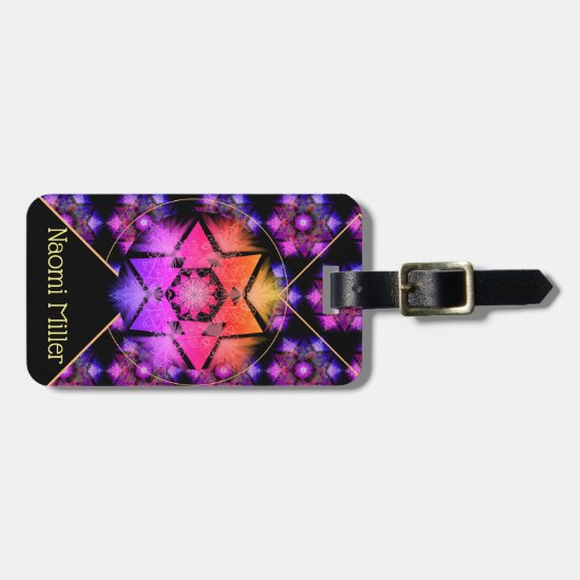 Merkabah Mandala-Muster Gepäckanhänger (Vorderseite horizontal)