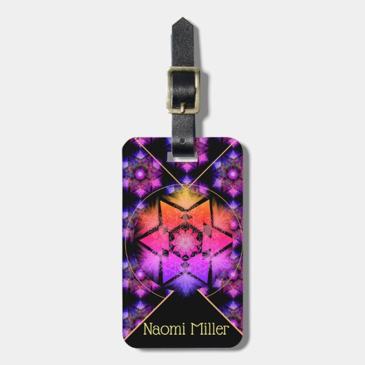 Merkabah Mandala-Muster Gepäckanhänger (Vorderseite vertikal)