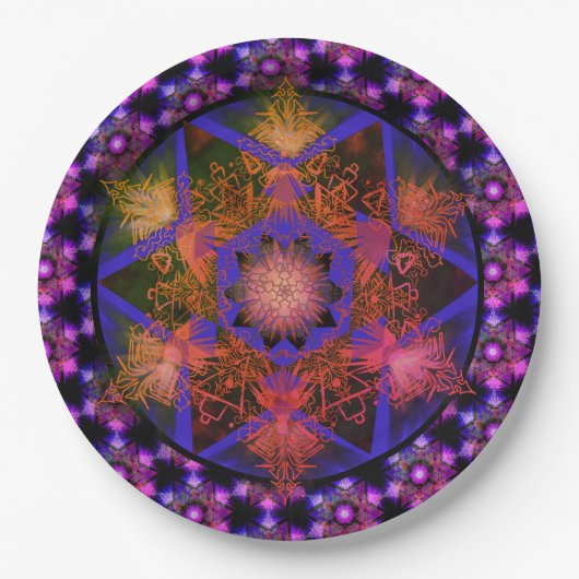 Merkabah Mandala Pattern Pappteller (Vorderseite)