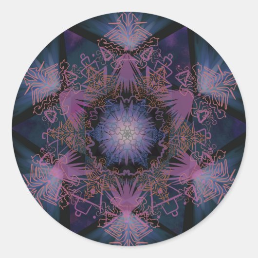 Merkabah Mandala Pattern Runder Aufkleber (Vorderseite)