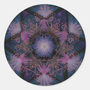 Merkabah Mandala Pattern Runder Aufkleber